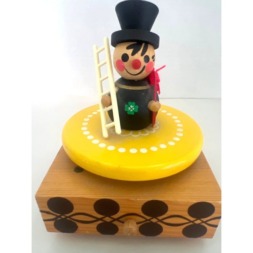Steinbach Volkskunst Thorens Chim Chim Cheree Music Box Chimney Sweep Switzerlan